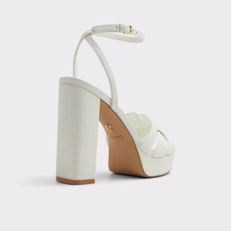 Valaberel Open White Women's Platform Sandals Heels Aldo Women Open White - Image 3