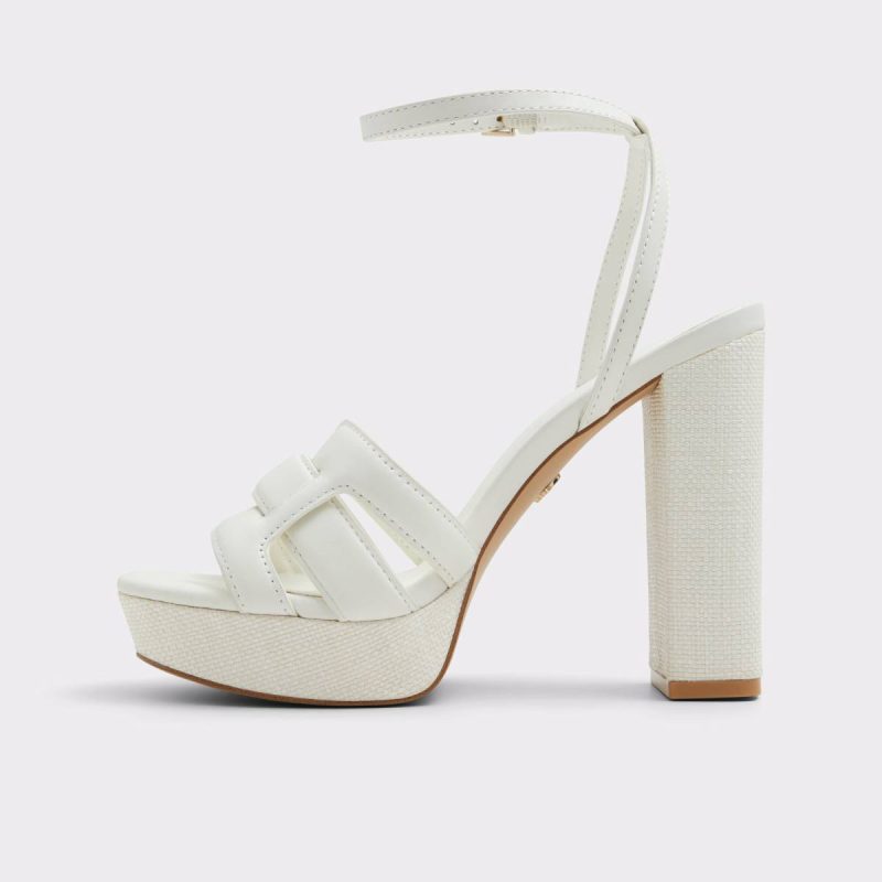 Valaberel Open White Women's Platform Sandals Heels Aldo Women Open White - Image 4