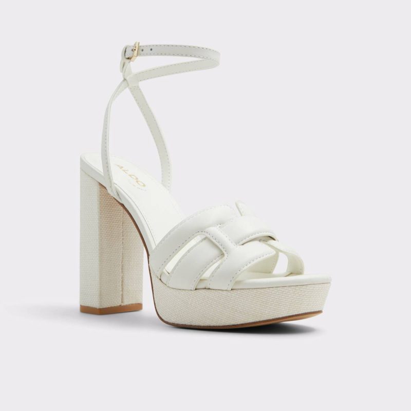 Valaberel Open White Women's Platform Sandals Heels Aldo Women Open White - Image 5