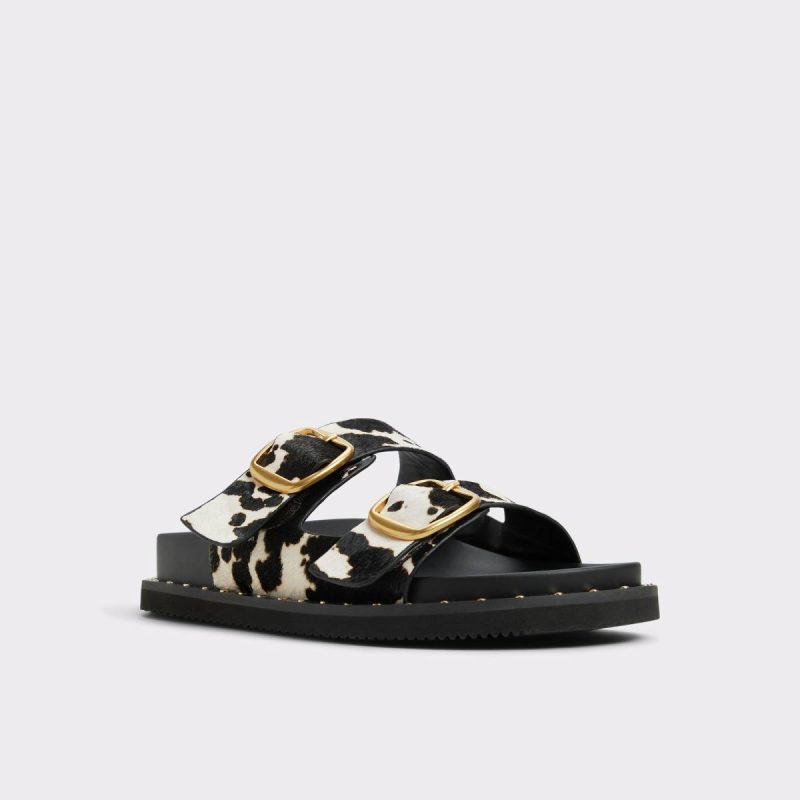 White/Black Sandals Women Aldo Kravis White/Black Women's Footbed Sandals - Image 4
