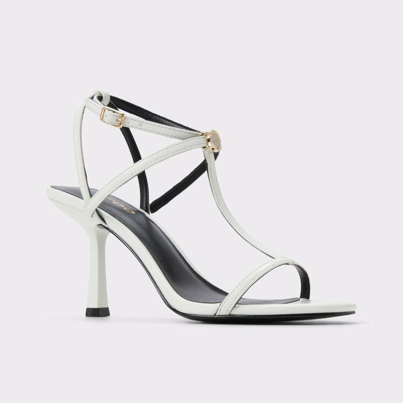 White Heels Women Aldo Cecille White Women's Strappy Heels - Image 4