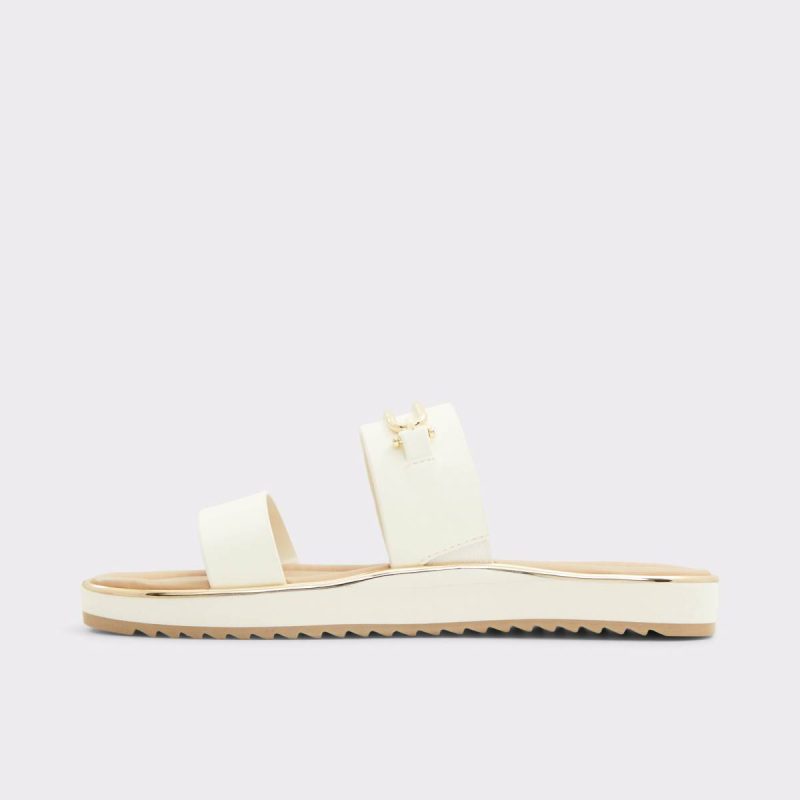 White Sandals Women Aldo Lagoon White Women's Flat Sandals - Image 3