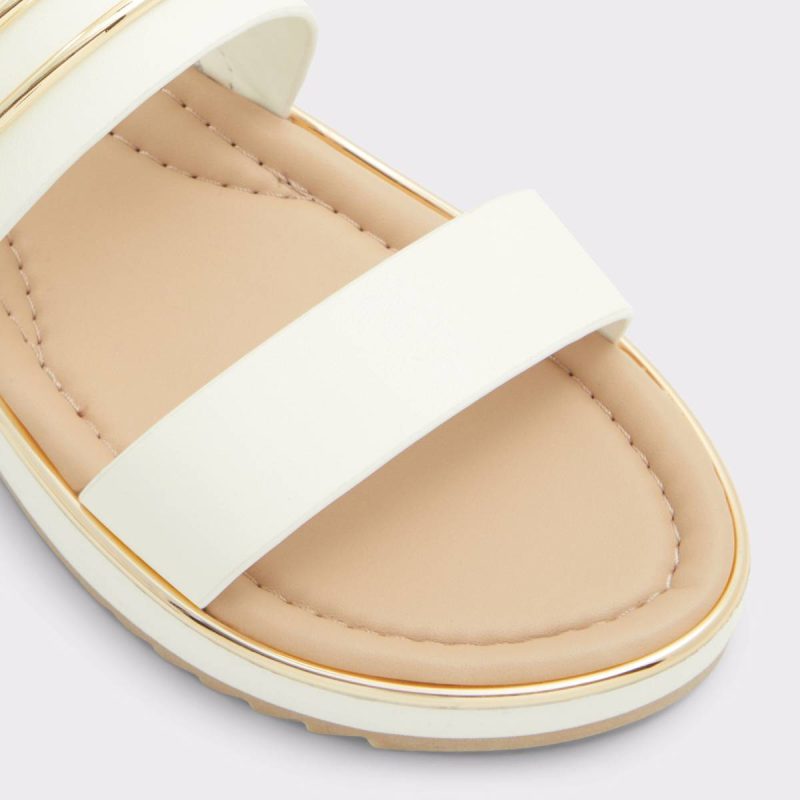 White Sandals Women Aldo Lagoon White Women's Flat Sandals - Image 5