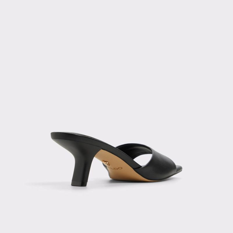 Women Aldo Black Heels Enchanting Black Women's Heeled Mules - Image 3