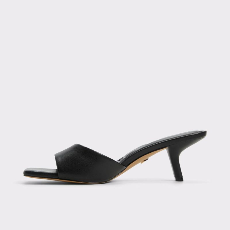 Women Aldo Black Heels Enchanting Black Women's Heeled Mules - Image 4