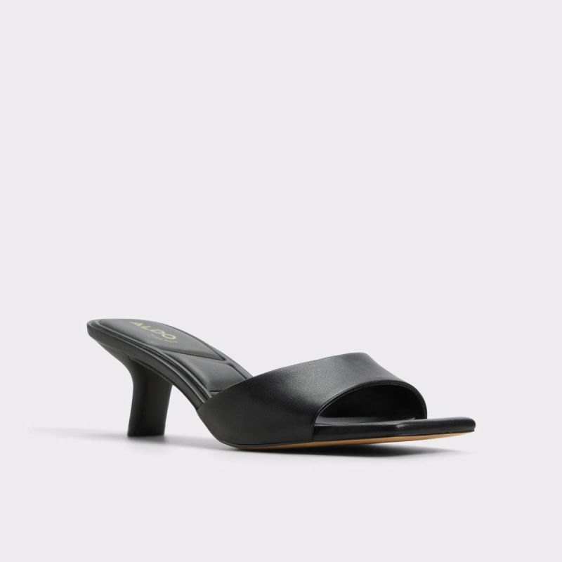 Women Aldo Black Heels Enchanting Black Women's Heeled Mules - Image 5