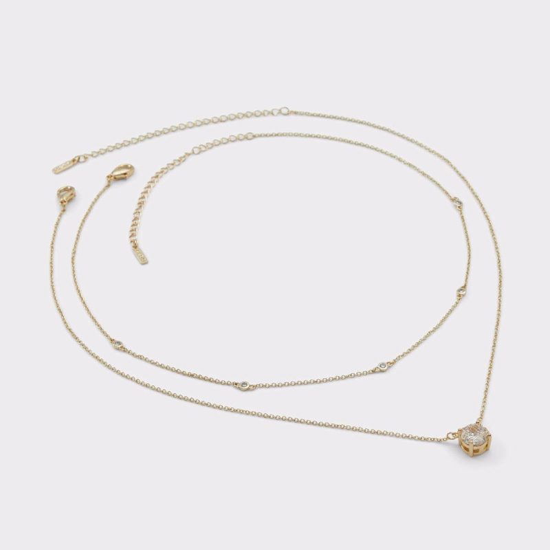 Women Aldo Gold/Clear Multi Jewelry Dolonara Gold/Clear Multi Women's Necklaces