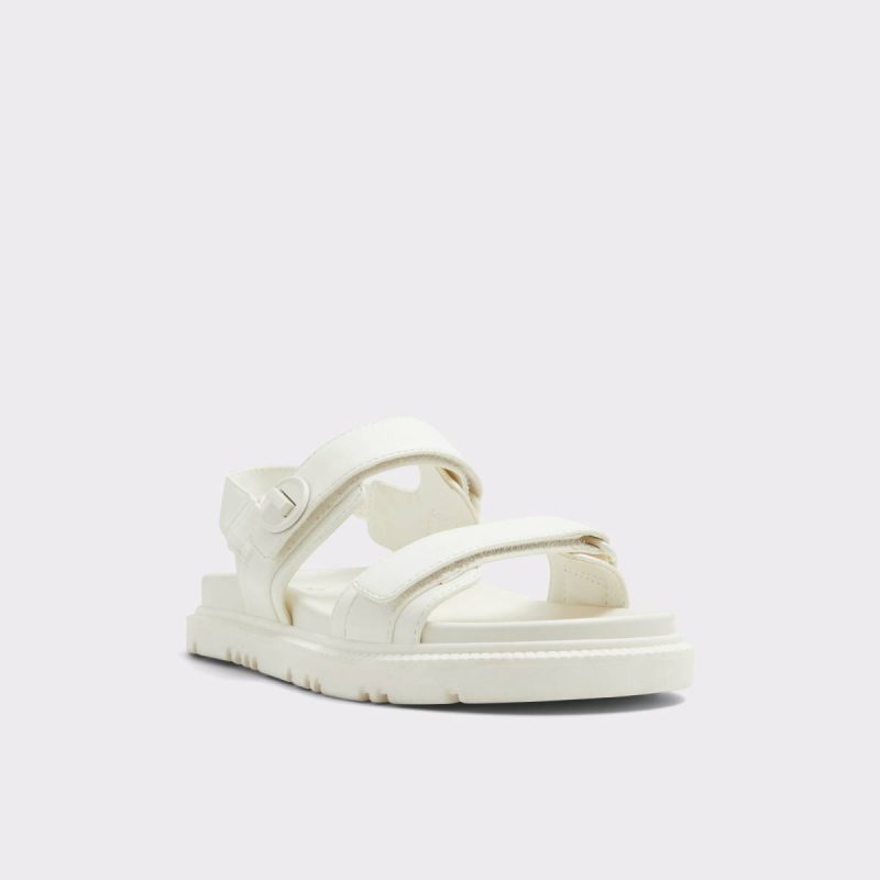 Women Aldo Jeanette White Women's Footbed Sandals White Sandals - Image 4