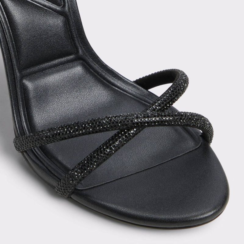 Women Aldo Manaelden Black Women's Strappy Sandals Heels Black - Image 5
