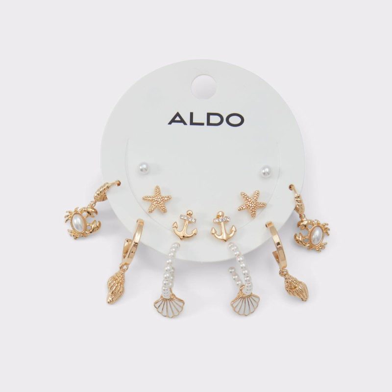 Women Aldo Myanchor Gold/Clear Multi Women's Earrings Jewelry Gold/Clear Multi