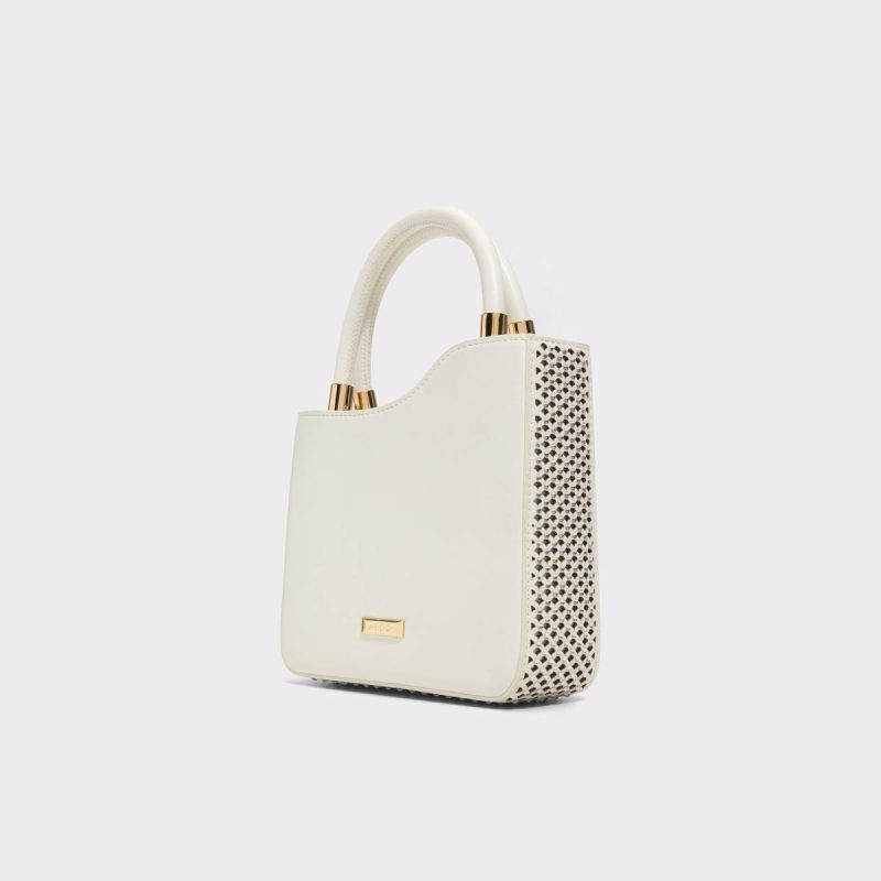 Women Aldo Open White Top Handle Bags Sunsparkle Open White Women's Top Handle Bags - Image 2