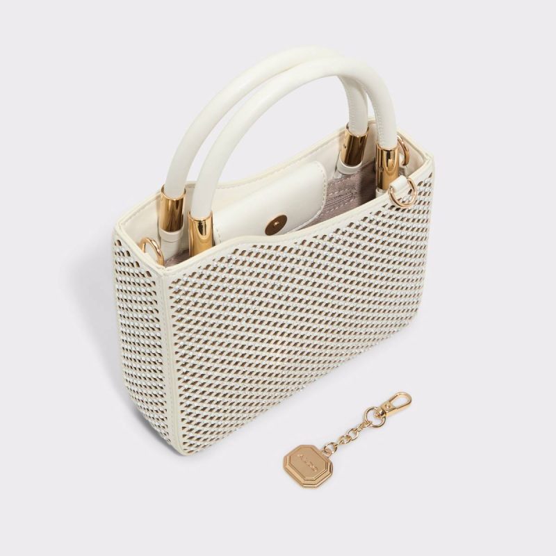 Women Aldo Open White Top Handle Bags Sunsparkle Open White Women's Top Handle Bags - Image 3