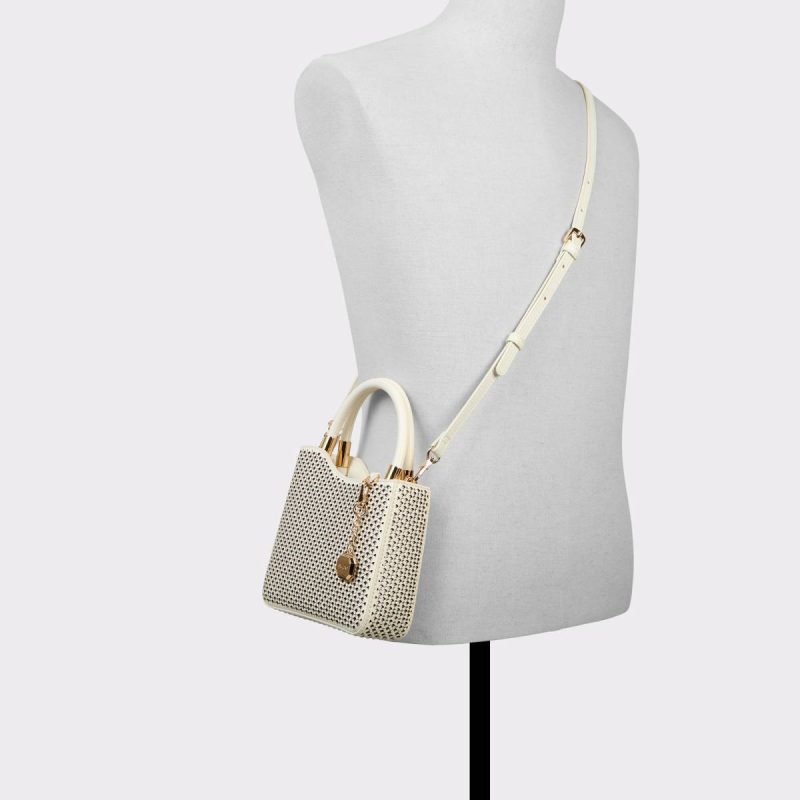 Women Aldo Open White Top Handle Bags Sunsparkle Open White Women's Top Handle Bags - Image 4