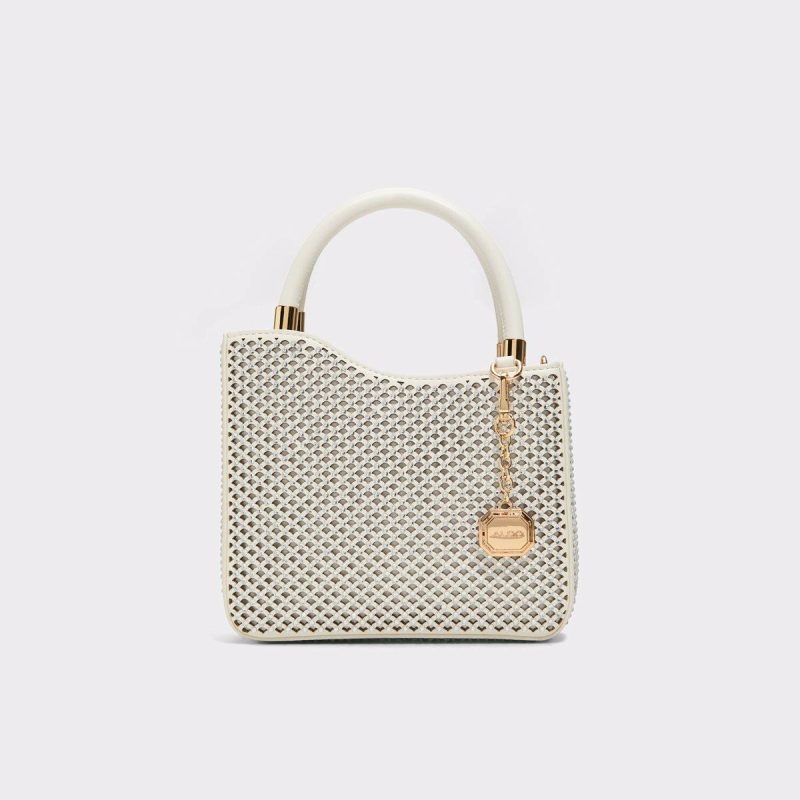 Women Aldo Open White Top Handle Bags Sunsparkle Open White Women's Top Handle Bags