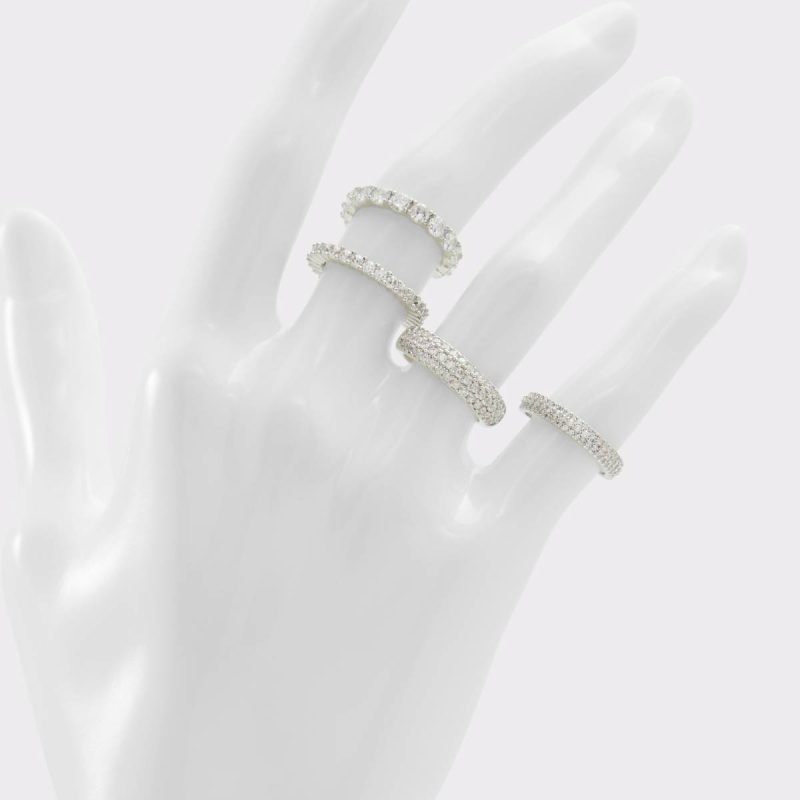 Women Aldo Silver/Clear Multi Jewelry Nayla Silver/Clear Multi Women's Rings - Image 2