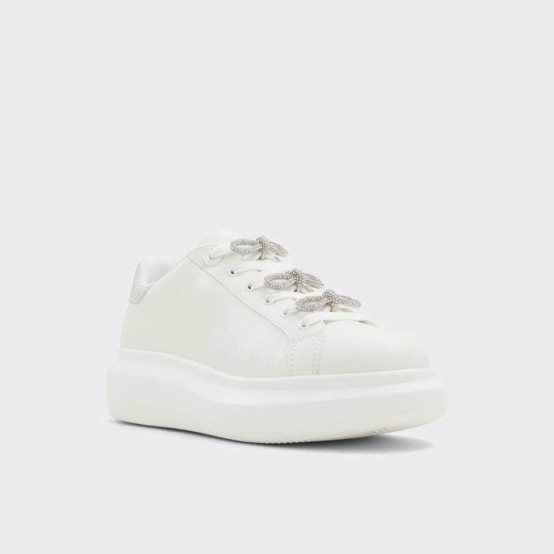 Women Aldo White Merrick White Women's Low Top Sneakers Sneakers - Image 4