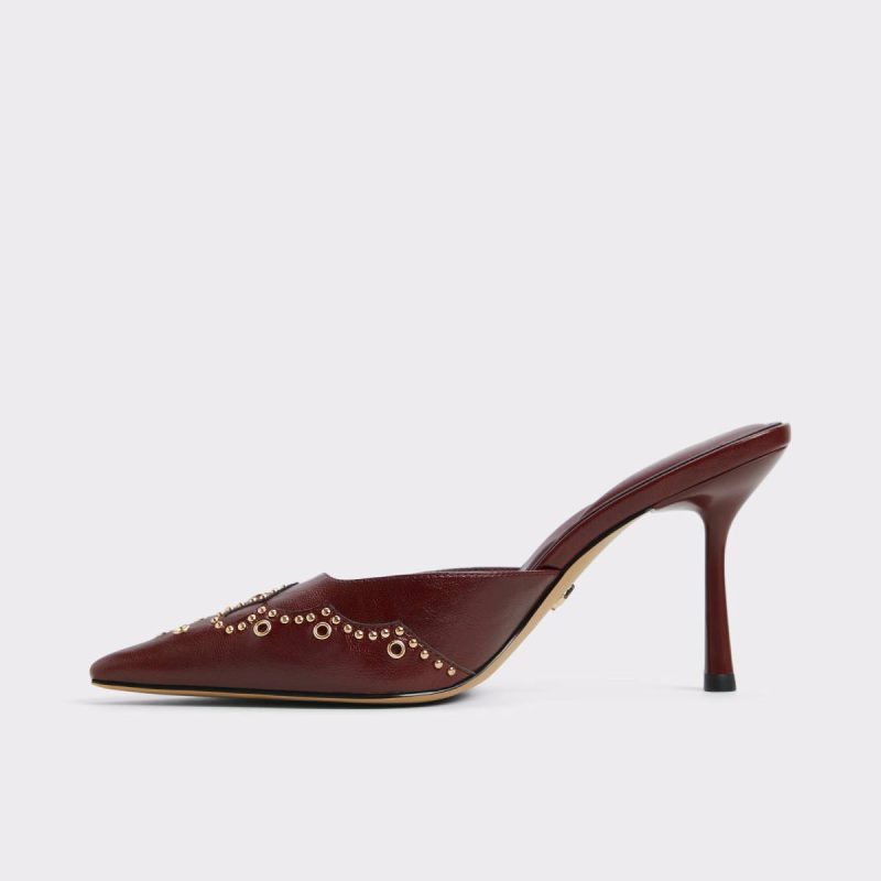 Women Amarilla Dark Red Women's Mule Slides Dark Red Heels Aldo - Image 3