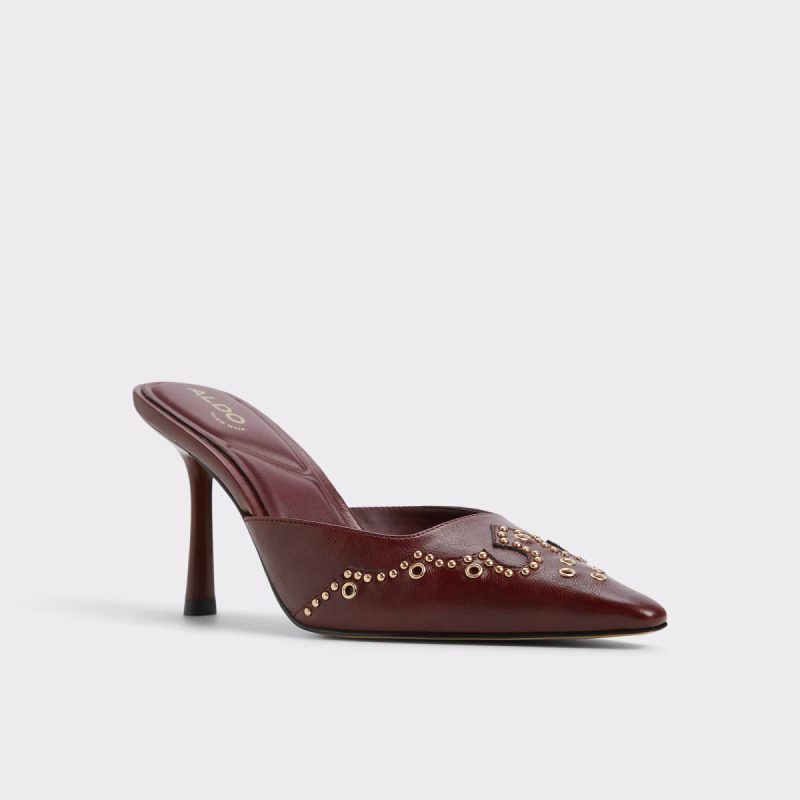 Women Amarilla Dark Red Women's Mule Slides Dark Red Heels Aldo - Image 4