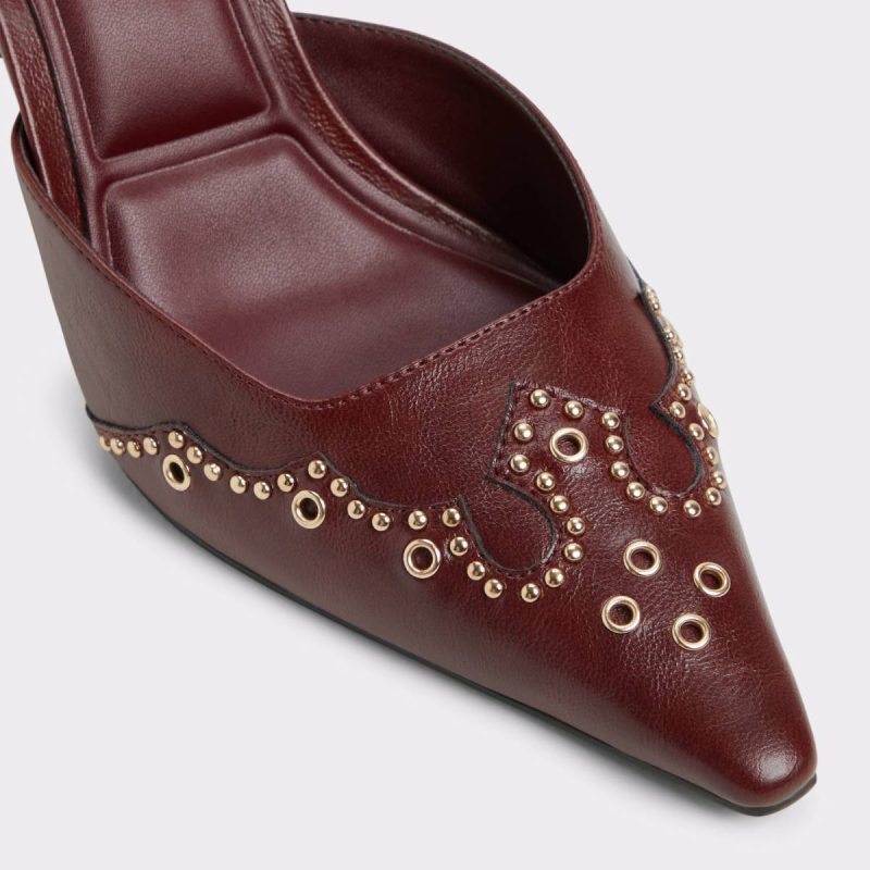 Women Amarilla Dark Red Women's Mule Slides Dark Red Heels Aldo - Image 5