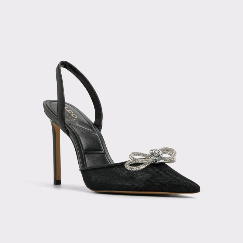 Women Black Aldo Addie Black Women's Slingbacks Heels - Image 4