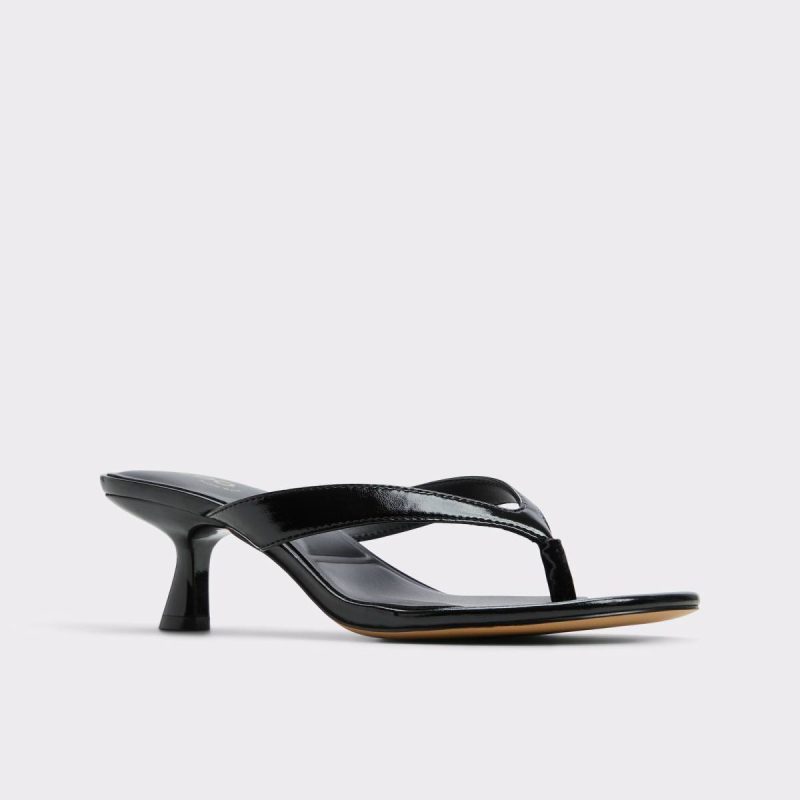 Women Black Heels Aldo Jump Black Women's Strappy Sandals - Image 4