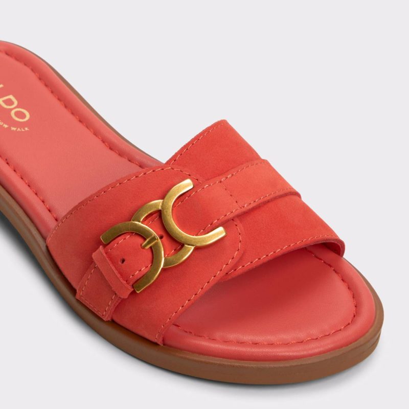 Women Dallaedar Medium Red Women's Flat Sandals Medium Red Aldo Sandals - Image 5