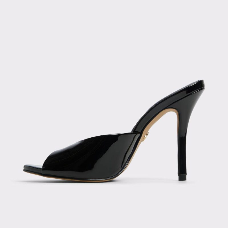 Women Heels Aldo Black Fidelia Black Women's Heeled Mules - Image 3