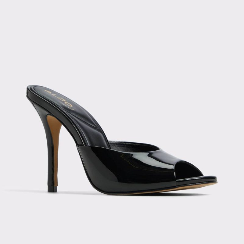 Women Heels Aldo Black Fidelia Black Women's Heeled Mules - Image 4