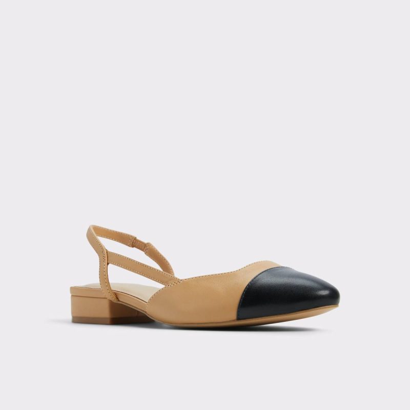 Women Other Dark Beige Leather Smooth Clementinne Other Dark Beige Leather Smooth Women's Block Heels Slingbacks Aldo - Image 4