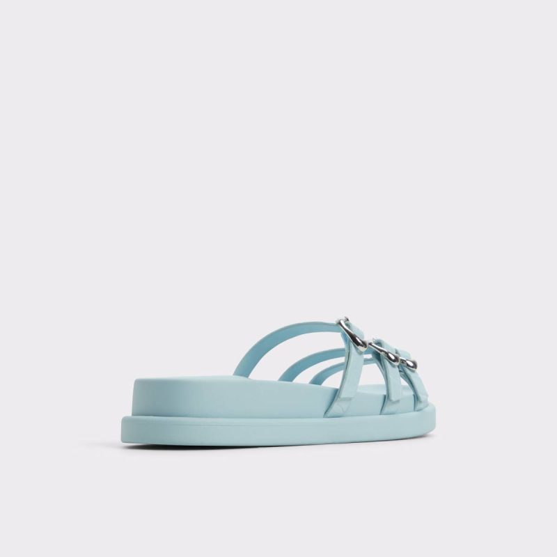Women Pastel Blue Aldo Zephyra Pastel Blue Women's Footbed Sandals Sandals - Image 3
