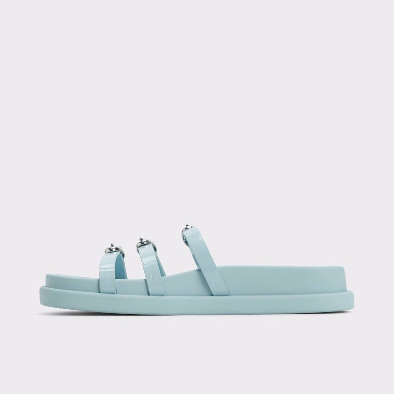 Women Pastel Blue Aldo Zephyra Pastel Blue Women's Footbed Sandals Sandals - Image 4