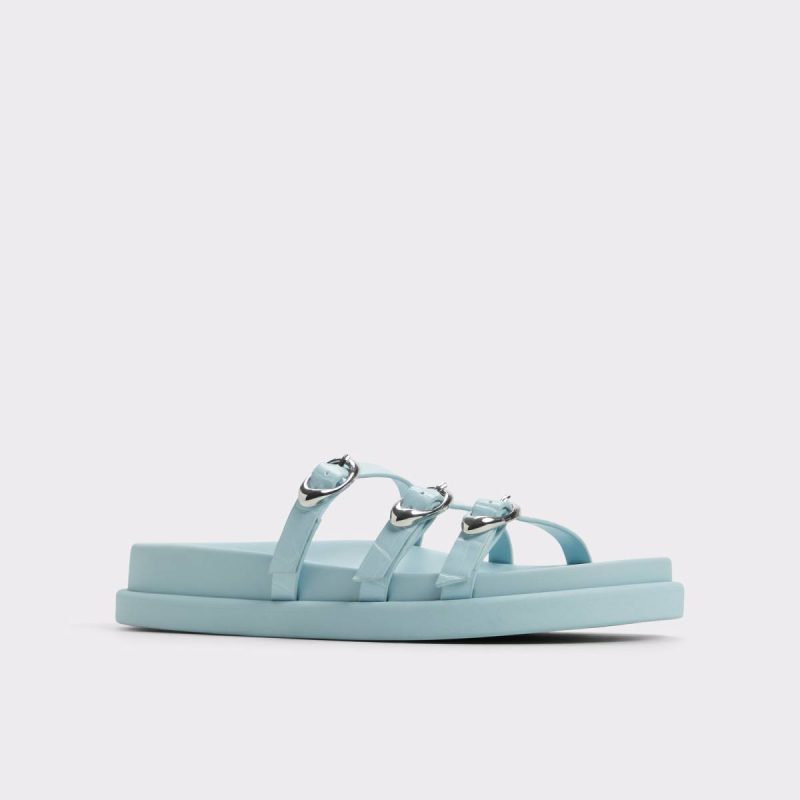Women Pastel Blue Aldo Zephyra Pastel Blue Women's Footbed Sandals Sandals - Image 5
