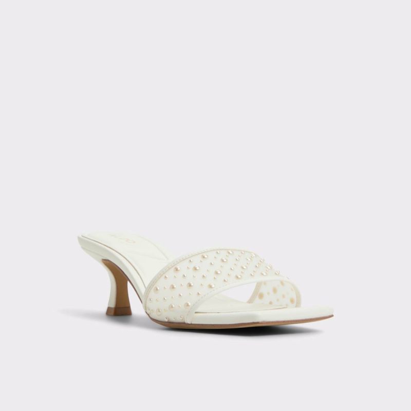 Women Pearlia White Women's Heeled Mules Heels White Aldo - Image 4