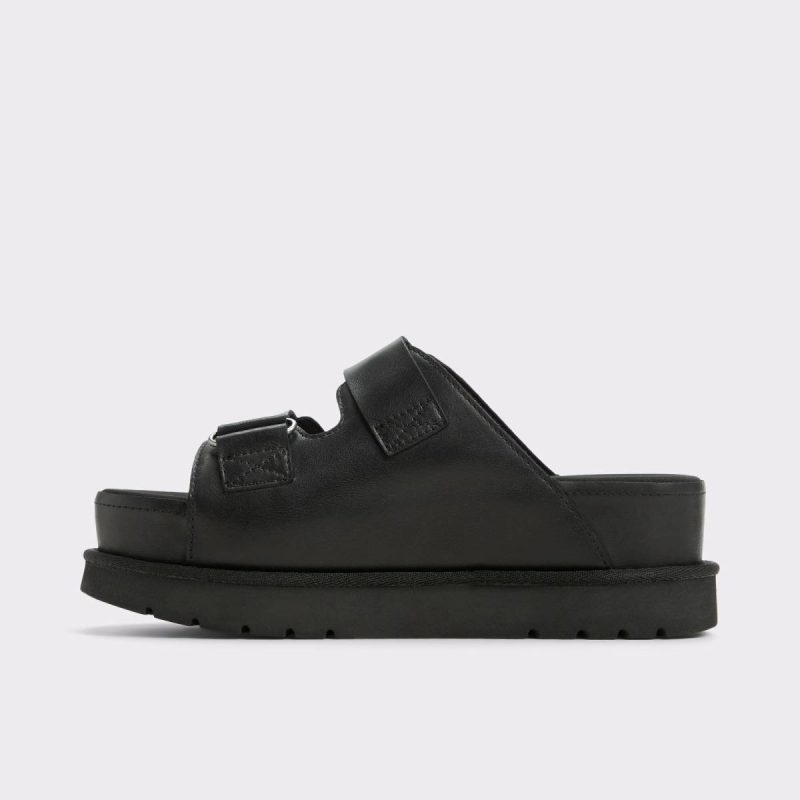 Women Sandals Black Aldo Snuggle Black Women's Footbed Sandals - Image 3