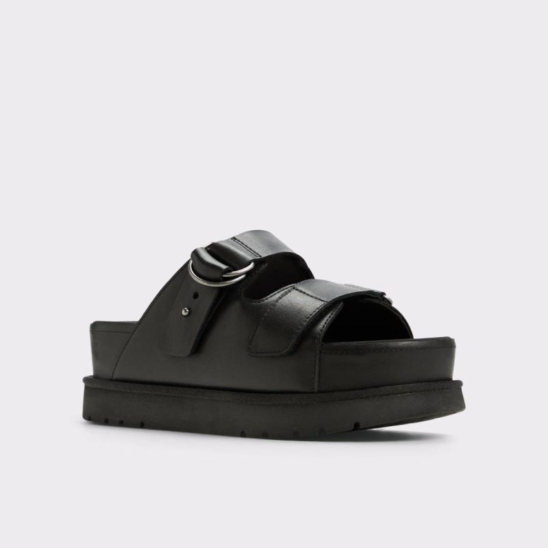 Women Sandals Black Aldo Snuggle Black Women's Footbed Sandals - Image 4
