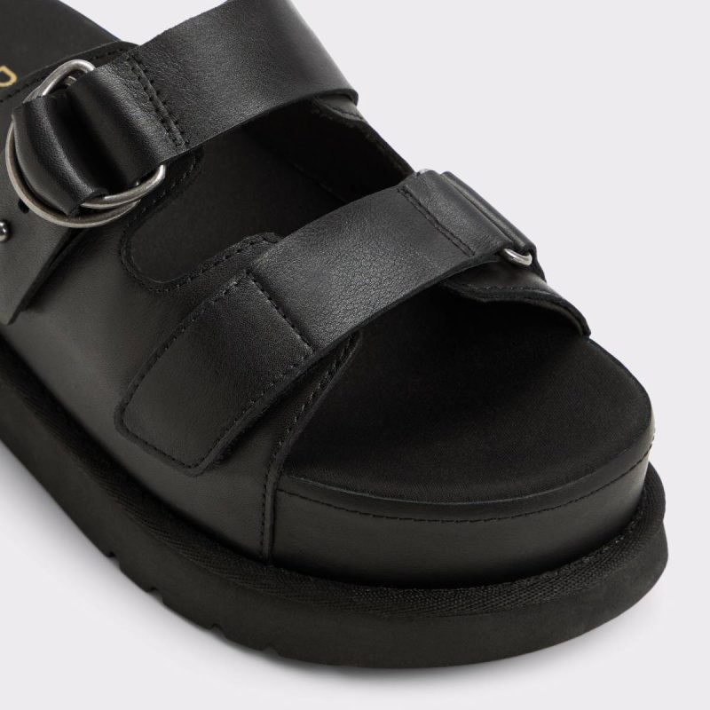 Women Sandals Black Aldo Snuggle Black Women's Footbed Sandals - Image 5