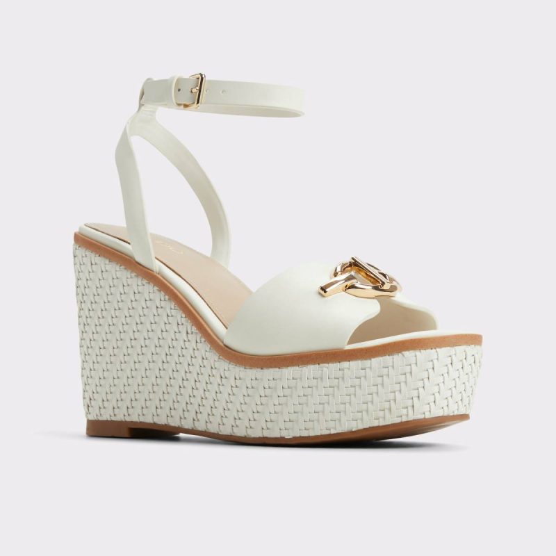 Women Sandals Ybylin White Women's Wedges Aldo White - Image 4