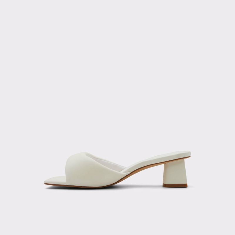 Women White Aldo Aneka White Women's Mule Slides Heels - Image 3