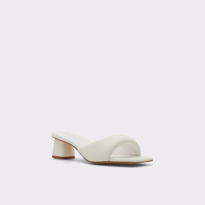 Women White Aldo Aneka White Women's Mule Slides Heels - Image 4
