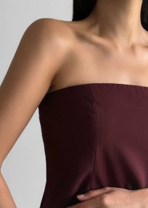 Abbie Strapless Top - Burgundy Women The Frankie Shop Tops Red - Image 4
