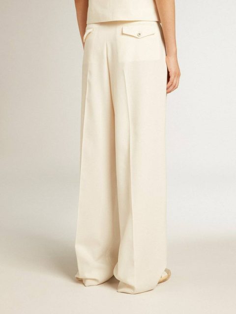 Aged White Golden Goose Women Women's Joggers In Aged White Wool Blend Jeans & Pants - Image 4