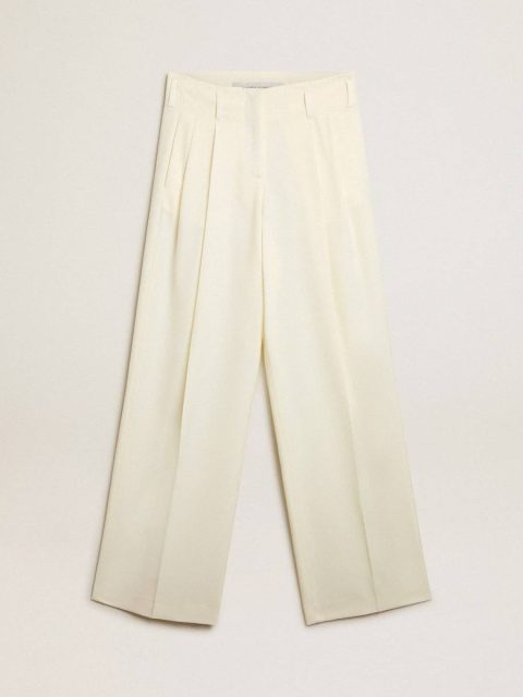Aged White Golden Goose Women Women's Joggers In Aged White Wool Blend Jeans & Pants