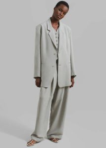 Aiden Blazer - Sage The Frankie Shop Women Grey Outerwear