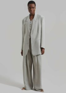 Aiden Blazer - Sage The Frankie Shop Women Grey Outerwear - Image 5
