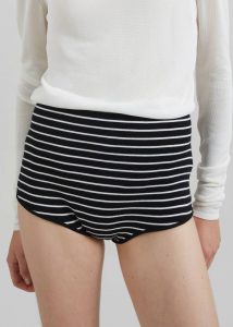 Alissa Striped Knit Briefs - Black/White Stripe The Frankie Shop Women Bottoms Black - Image 3