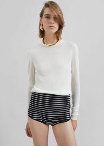 Alissa Striped Knit Briefs - Black/White Stripe The Frankie Shop Women Bottoms Black - Image 4