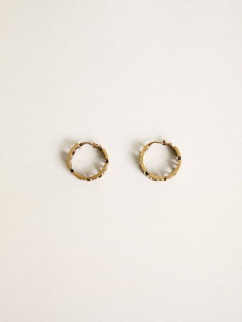 Antique Gold Jewelry Golden Goose Hoop Earrings In Antique Gold Color With Forever For You Lettering Women - Image 2