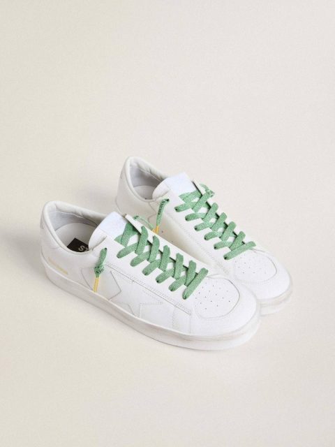 Aqua-Green Lurex Laces With Contrasting Black Logo Women Golden Goose Aqua Green Laces - Image 3