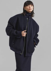 Arley Oversized Bomber - Navy The Frankie Shop Outerwear Women Blue - Image 2