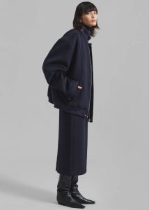 Arley Oversized Bomber - Navy The Frankie Shop Outerwear Women Blue - Image 3